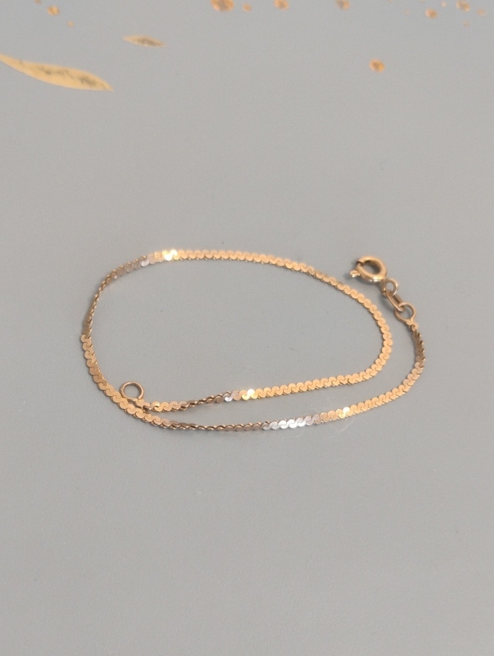 Solid 14 K Gold Serpentine Bracelet